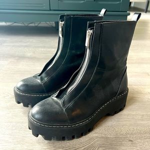 Zara black zipper ankle boots